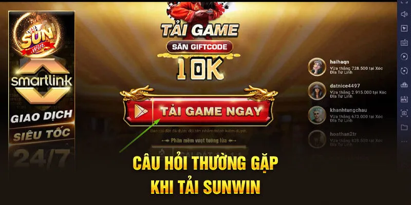 Câu hỏi thường gặp khi tải Sunwin